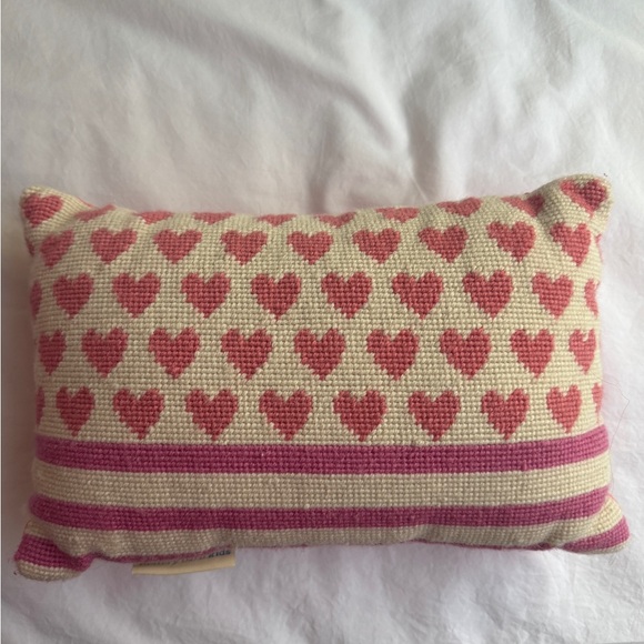 Pottery Barn Kids Pink and Cream Striped Pillow - Picture 1 of 4